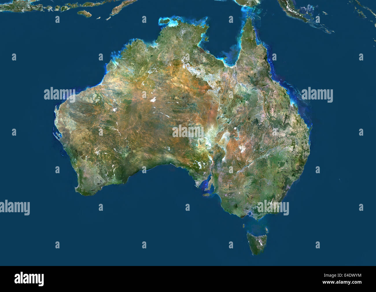 Australien, Echtfarben-Satellitenbild Stockfoto