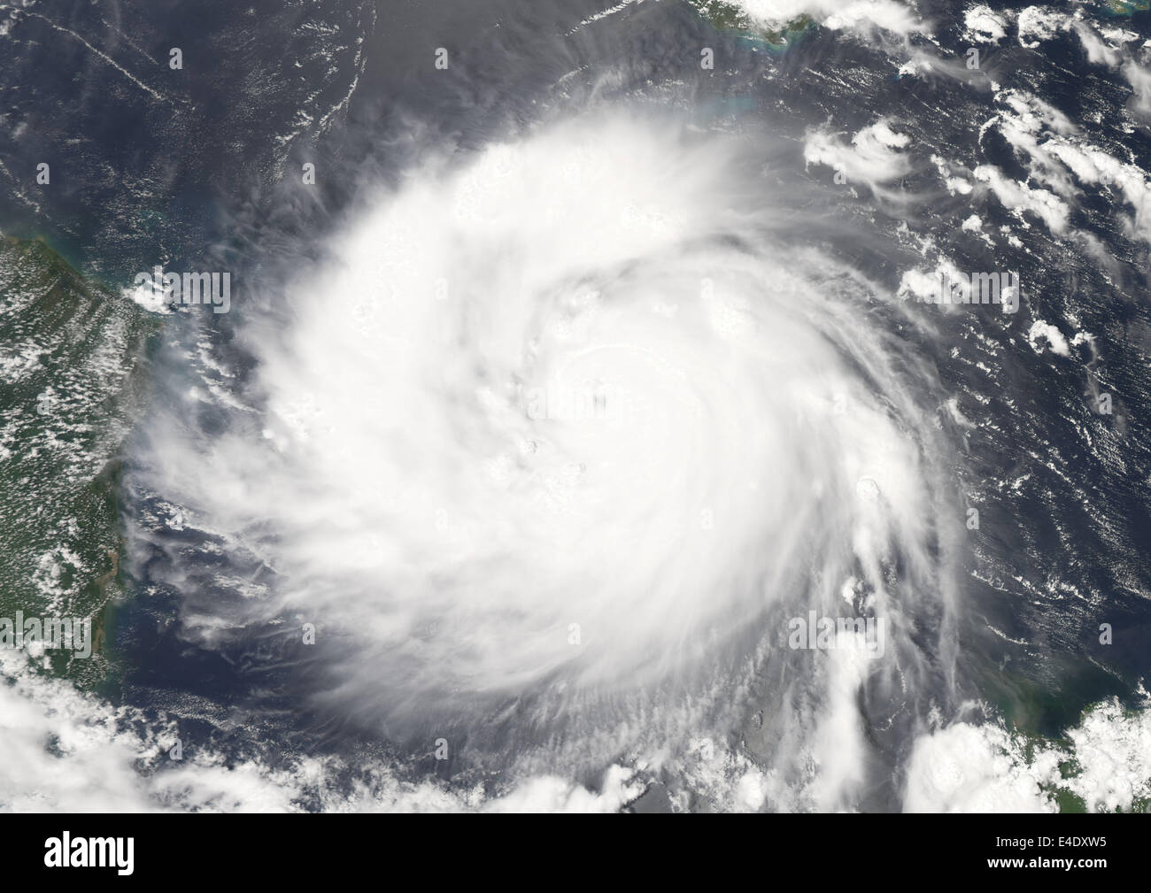 Hurrikan Felix, West Karibik, 2007, wahre Farbe Satellitenbild. Hurrikan Felix am 3. September 2007 in der westlichen Caribb Stockfoto