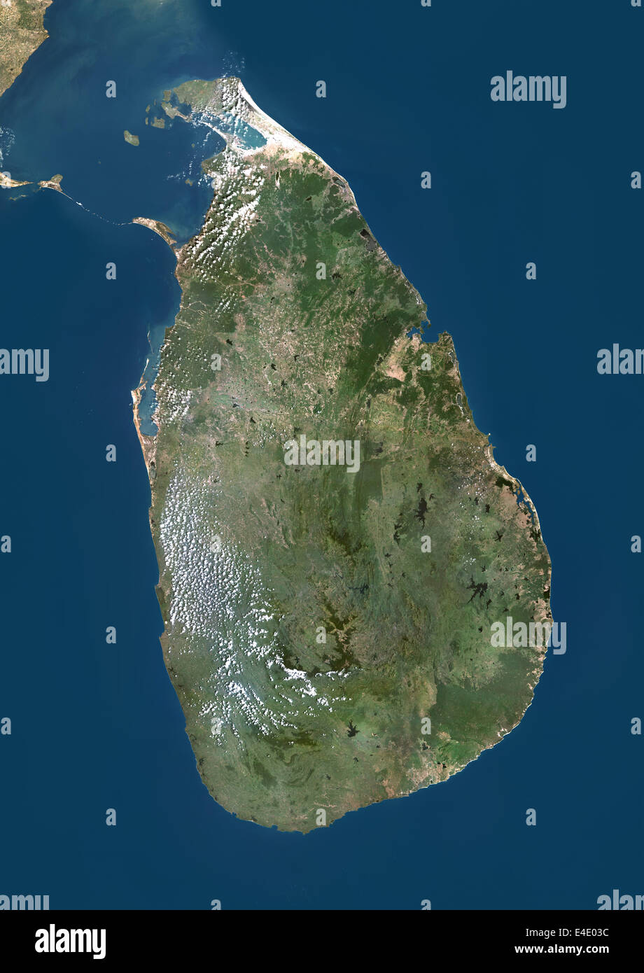Sri Lanka, Echtfarben-Satellitenbild Stockfoto