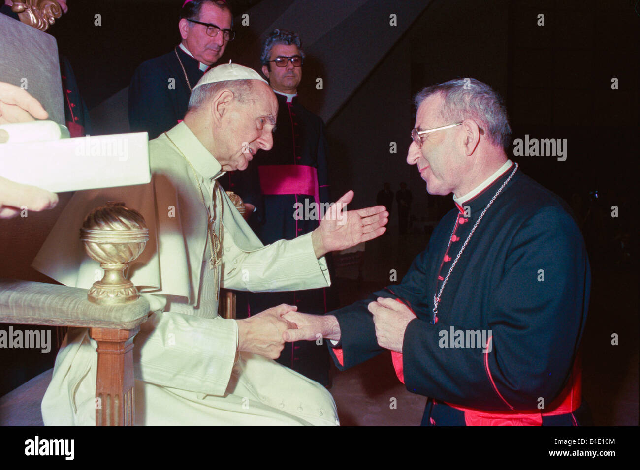 Papst Paolo VI. und Kardinal Albino Luciani, Zukunft Papst Giovanni Paolo I (2) Stockfoto