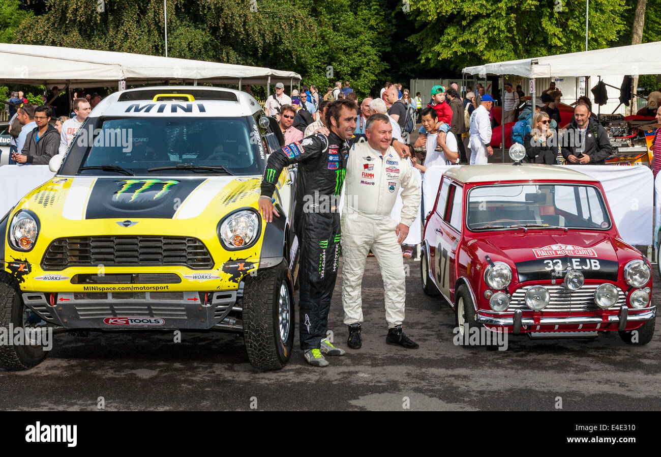 Joan "Nani" Roma und Daniel Harper... 2013 Rallye Paris-Dakar und Hopkirk 1963-Mini Cooper S und Rallye Monte Carlo-Sieger Stockfoto