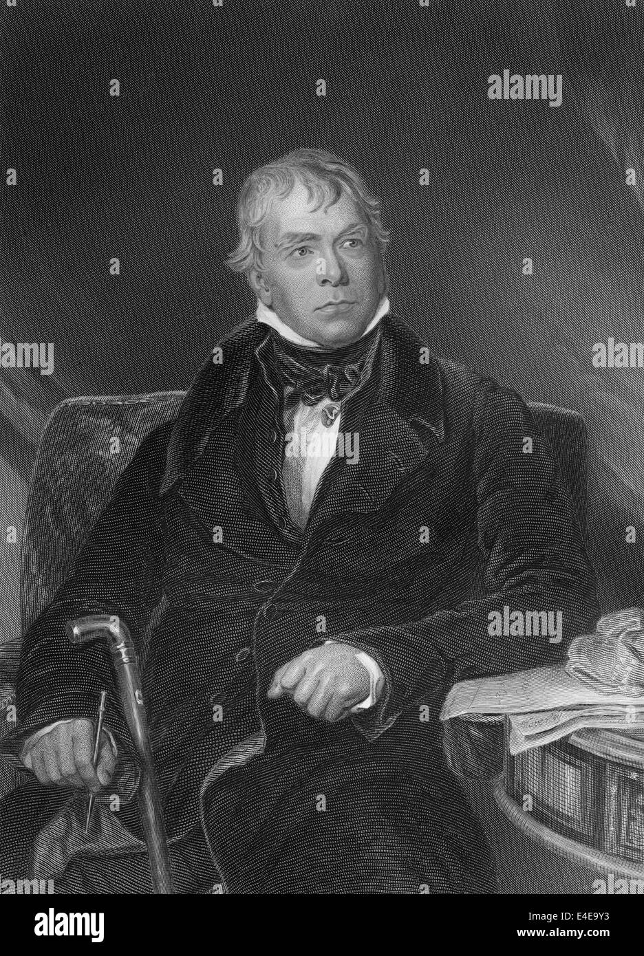 Sir Walter Scott, 1. Baronet von Abbotsford, 1771-1832, schottischer Dichter und Schriftsteller, Stockfoto
