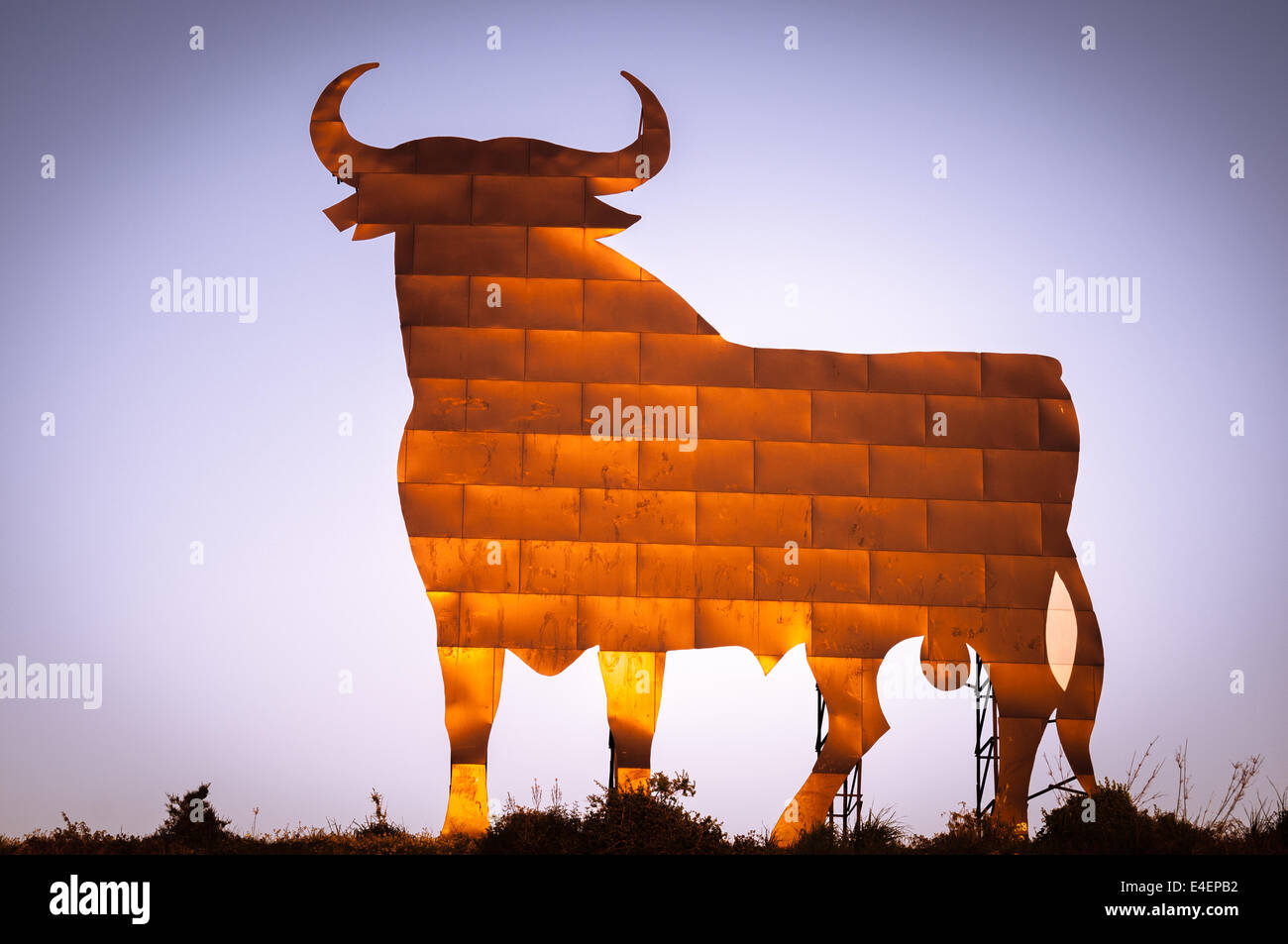 Stier-Zeichen in Andalusien, Spanien Stockfoto