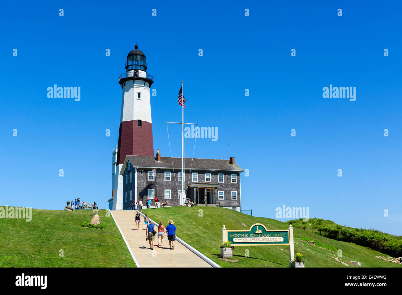 Montauk Punkt Licht, Montauk Point State Park, Suffolk County, Long Island, NY, USA Stockfoto