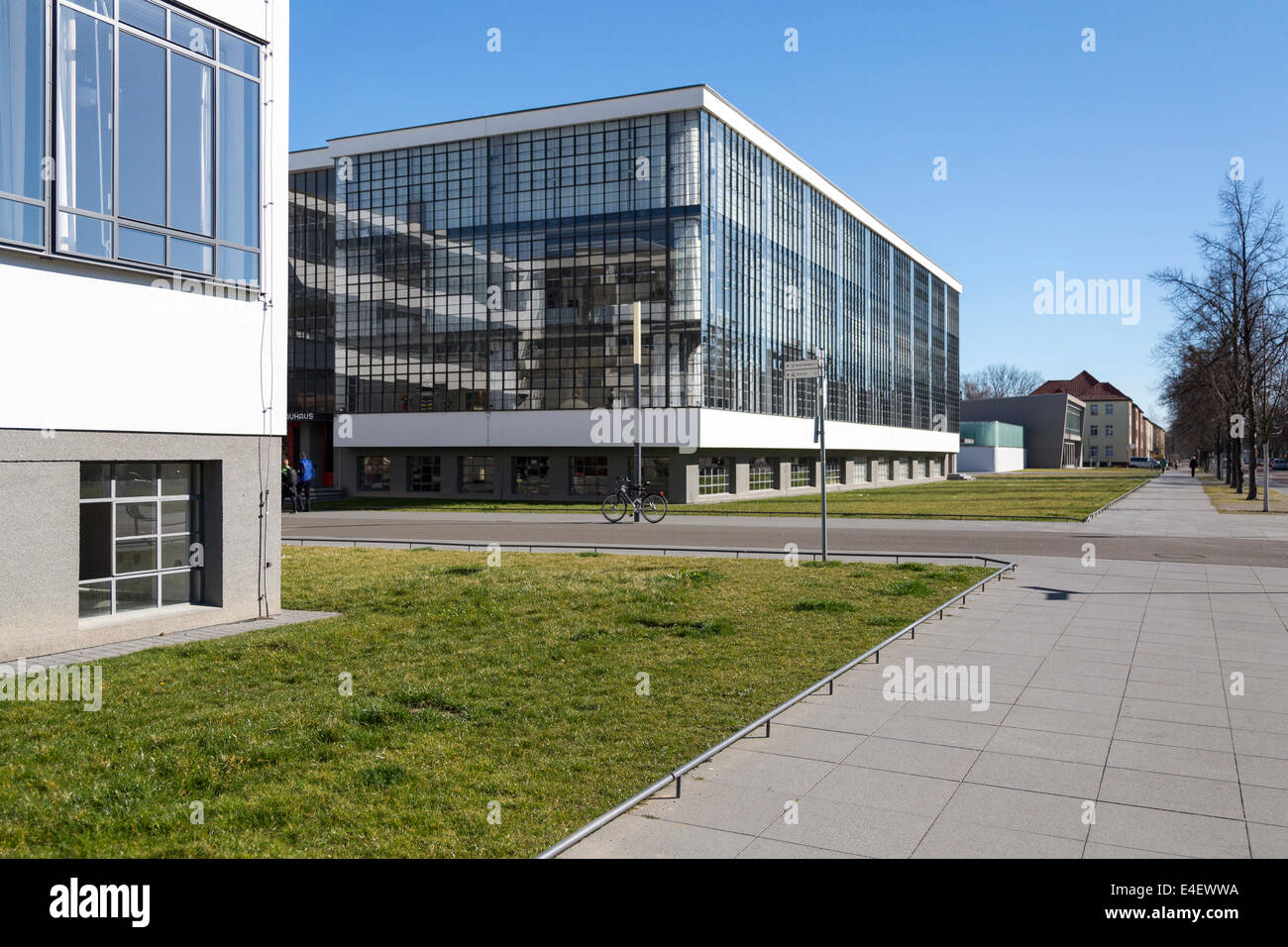 Impressionen von der Staatliches Bauhaus, ehemalige Heimat der Designschule, die moderne, in Dessau, Deutschland gegründet. Stockfoto