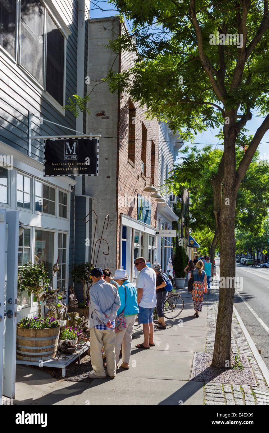 Hauptstraße in das Dorf Greenport, Suffolk County, Long Island, NY, USA Stockfoto