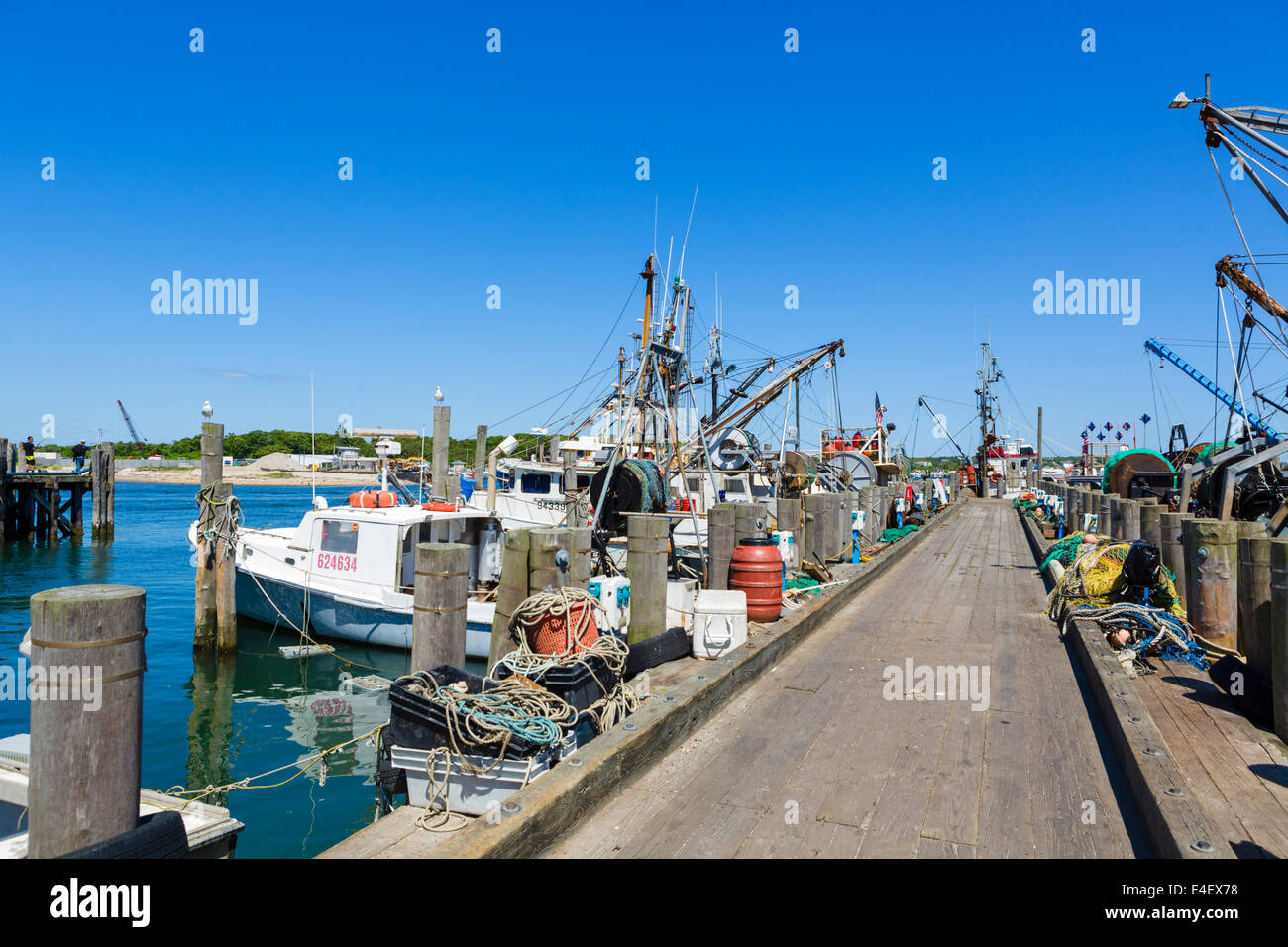 Die Fischerhafen in Montauk, Suffolk County, Long Island, NY, USA Stockfoto