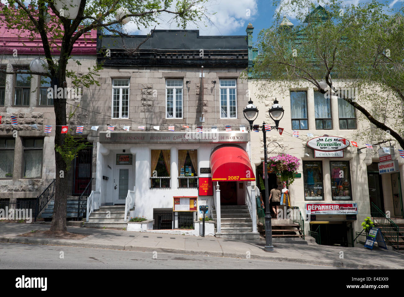 Spanisches Restaurant auf Straße St Denis, Montreal, Provinz Quebec, Kanada. Stockfoto