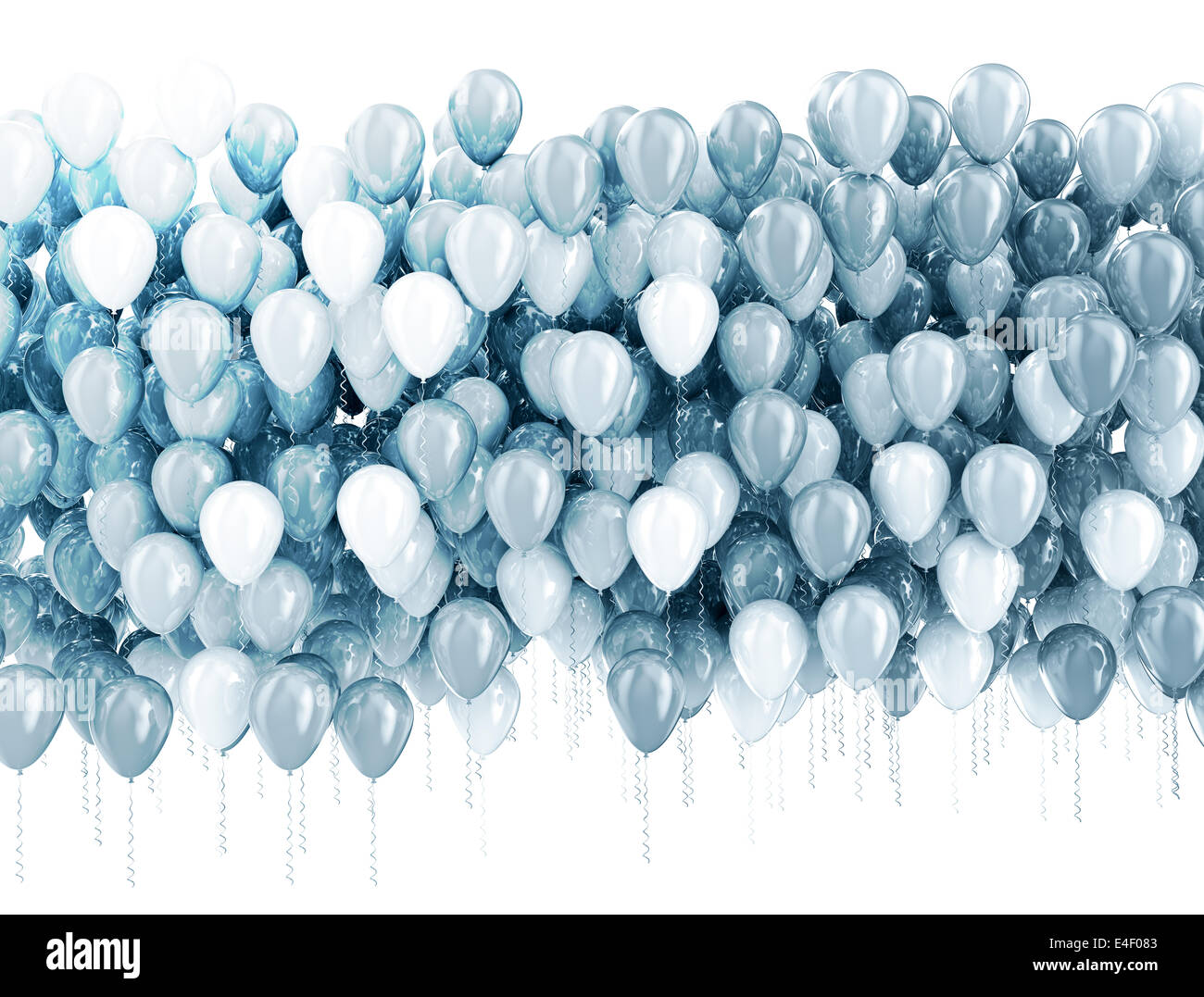 Party Luftballons Hintergrund. Große Gruppe isoliert auf weiss Stockfoto