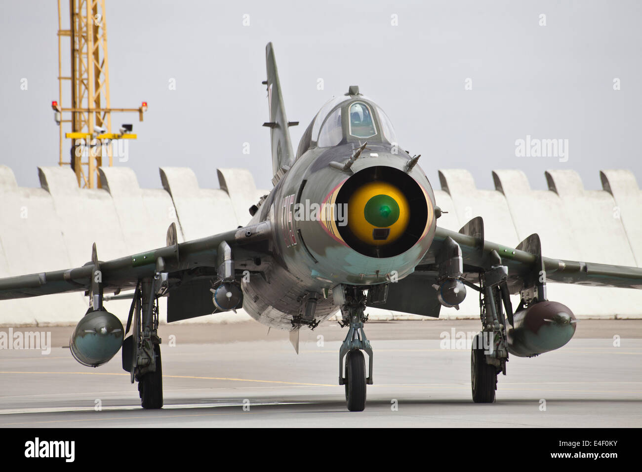 Polnische Luftwaffe Su-22 Fitter während NATO Übung Ramstein Rover, Furt, Tschechische Republik. Stockfoto