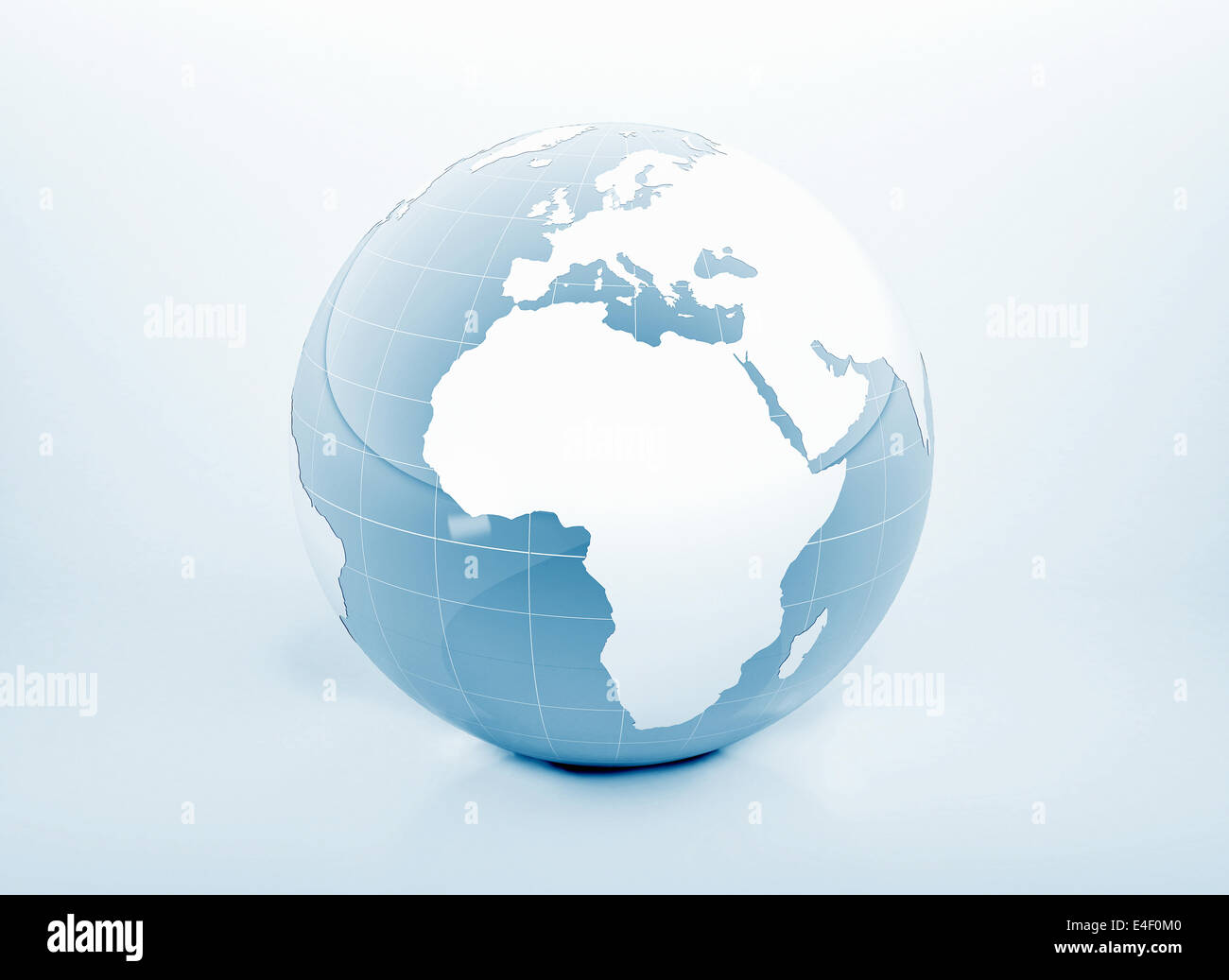 Welt Welt glänzend blaue Glasoberfläche Stockfoto