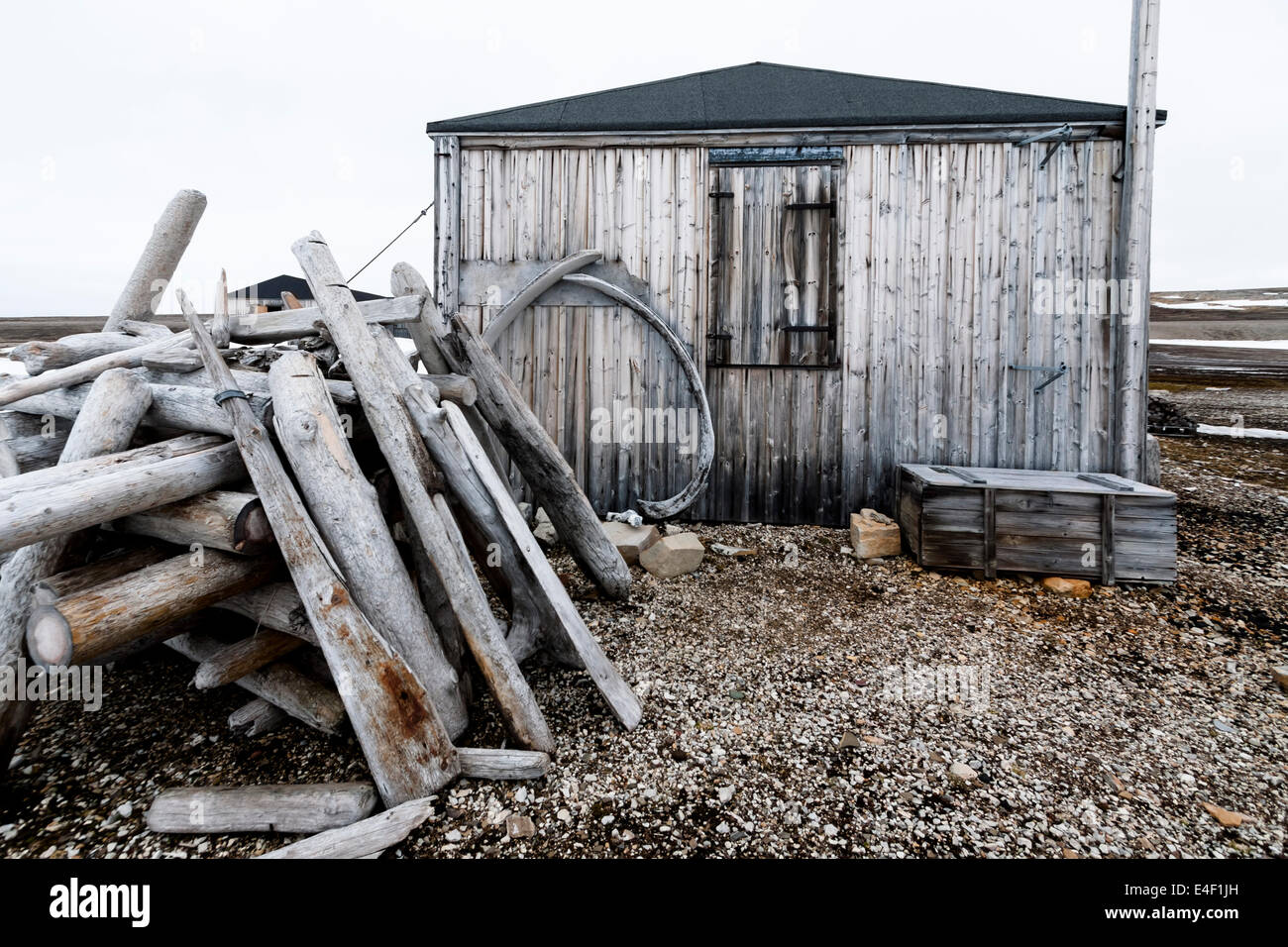 Svalbard-Norwegen. Gebäude-schwedisch-finnischen Forschung Expedition 1957-1958 Stockfoto
