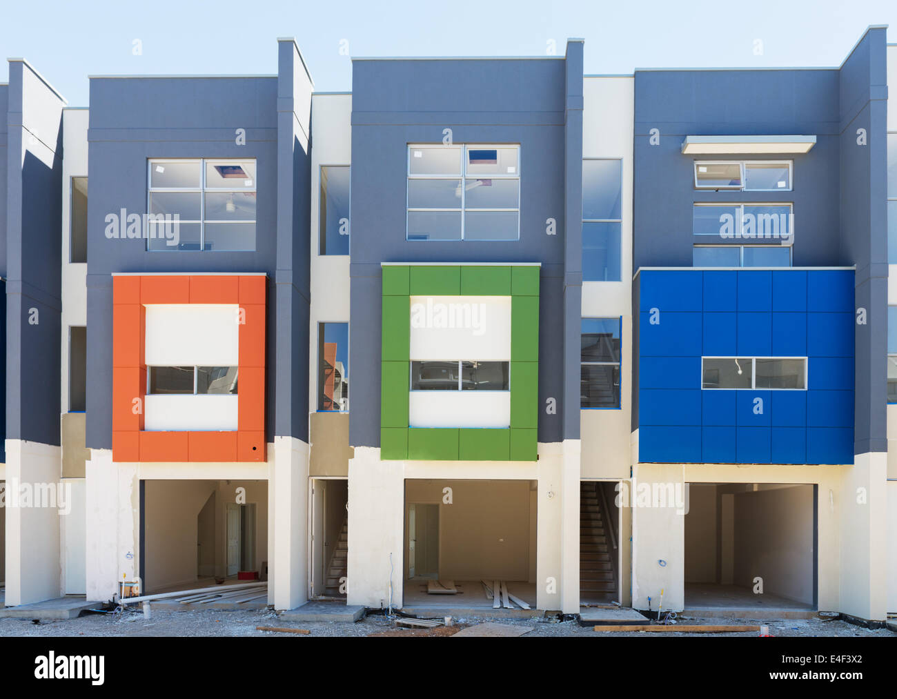 Fragment der neuen Vorstadt Stadthaus im Bau befindlichen Stockfoto