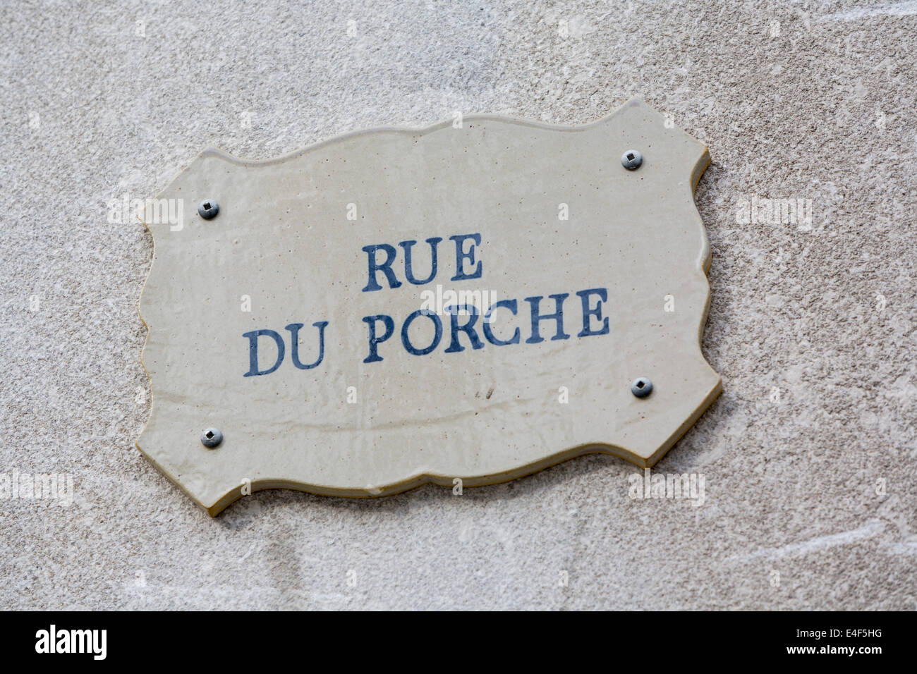 Rue du Porche Zeichen, Altstadt von Quebec, Quebec Stadt Quebec, Kanada. Québec (Stadt) ist die älteste ständig bewohnte Stadt in Nord Ameri Stockfoto