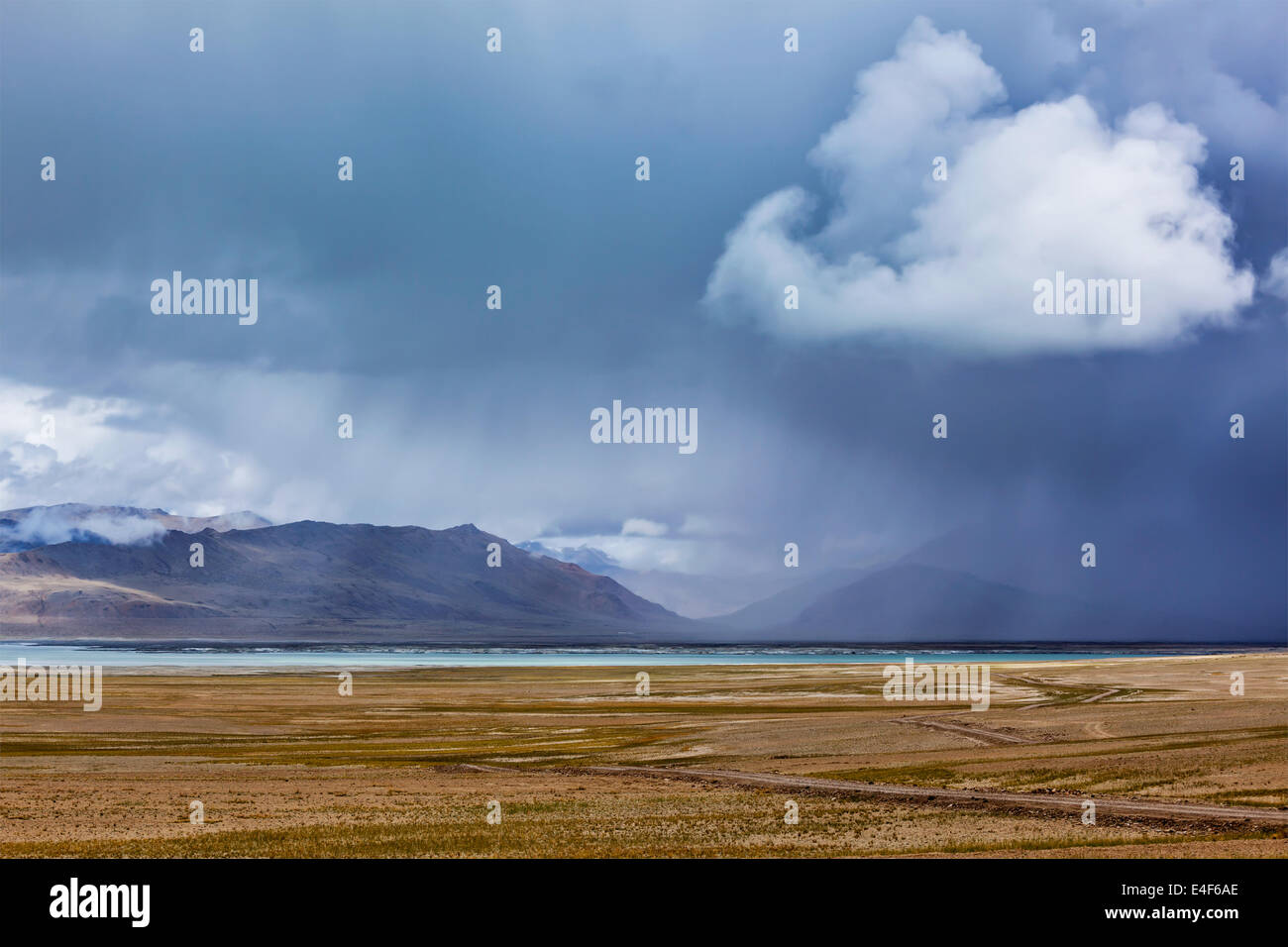 Tso Kar - schwankende Salzsee im Himalaya. Rapshu, Ladakh, Jammu und Kaschmir, Indien Stockfoto