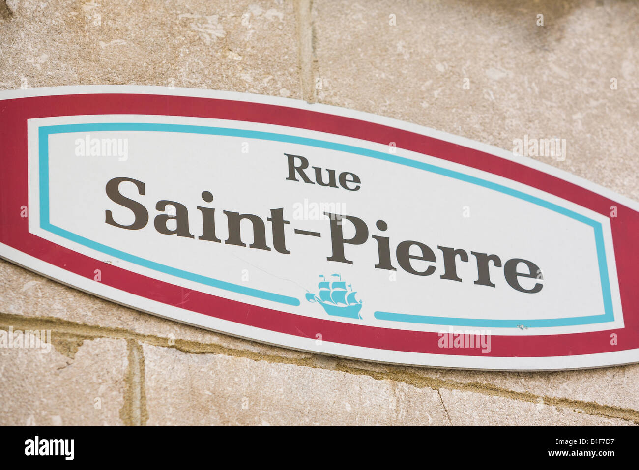 Rue St. Pierre Zeichen, Altstadt von Quebec, Quebec Stadt Quebec, Kanada. Québec (Stadt) ist die älteste ständig bewohnte Stadt in North Amer Stockfoto