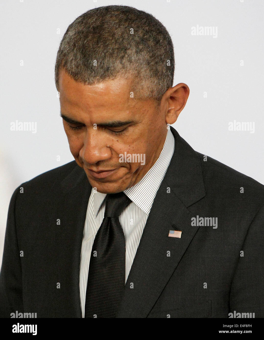 US-Präsident Barack Obama am G7-Gipfel IN Brüssel Belgien 2014 Stockfoto