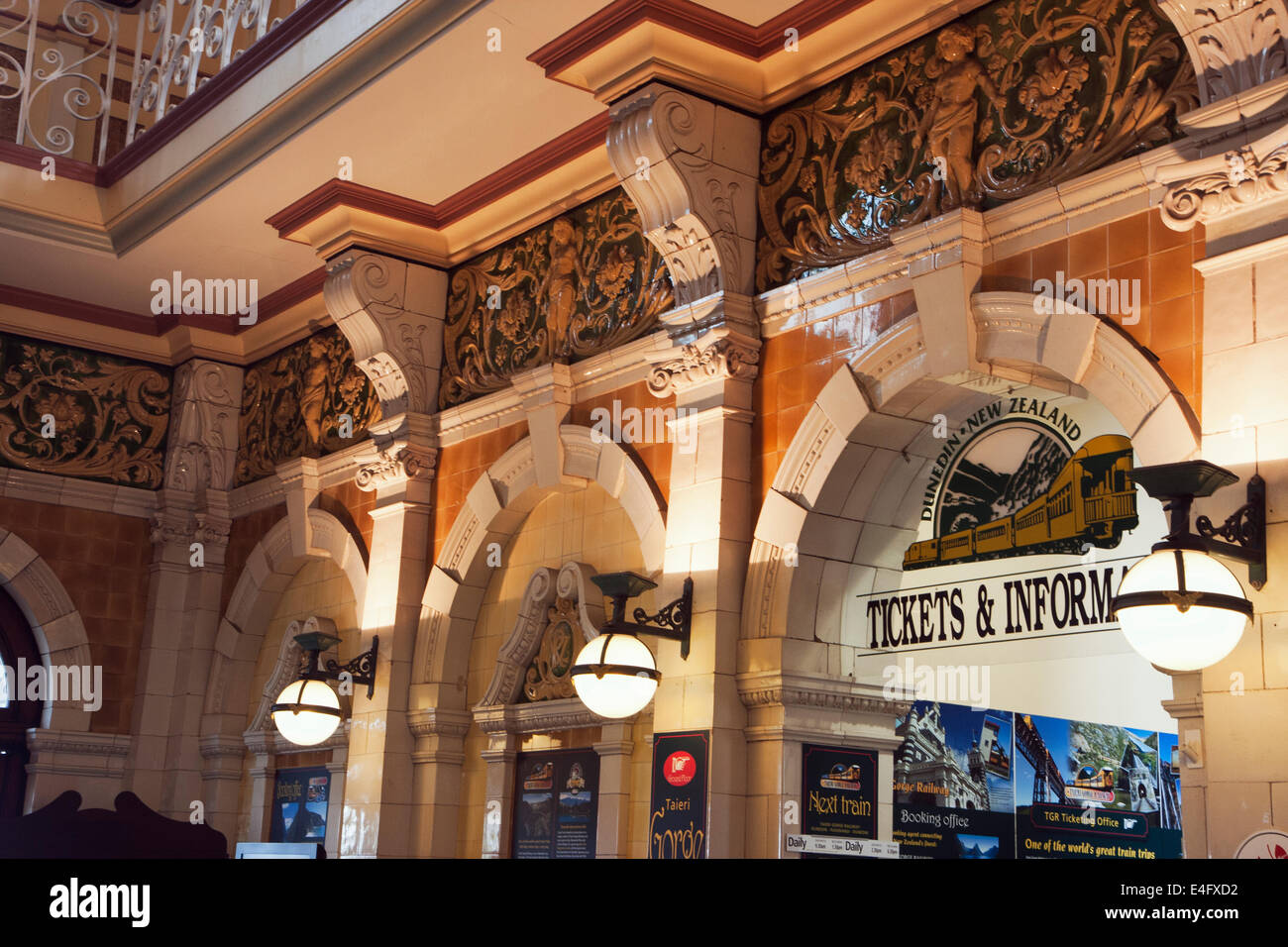 Oberen Innenteils Dunedin Railway Station Stockfoto