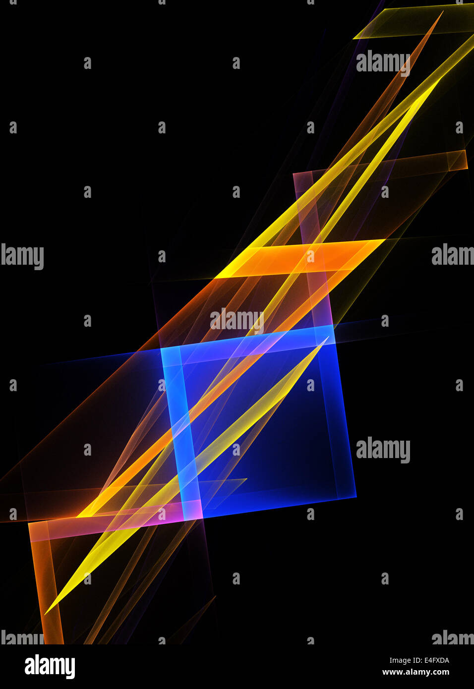 Abstrakte geometrische Form auf einem schwarzen Hintergrund Stockfoto