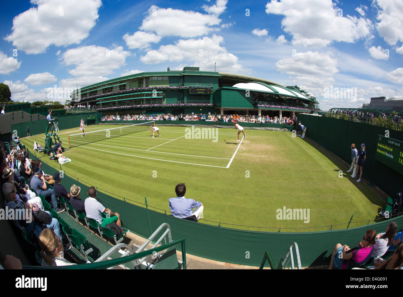 Zeigen Sie Gericht Nr. 19, Wimbledon Tennis Championships 2014, Südwesten von London, England, UK Stockfoto