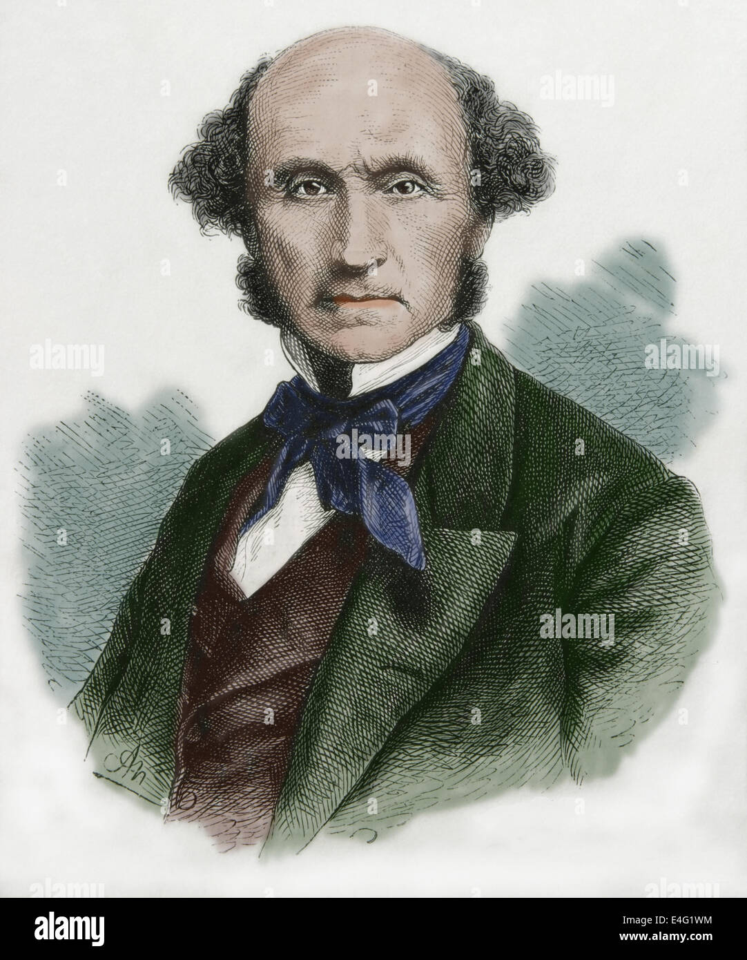 John Stuart Mill (1806 Ð 1873). Englischer Philosoph, Nationalökonom und Beamter. Kupferstich von einem Neumann. Stockfoto