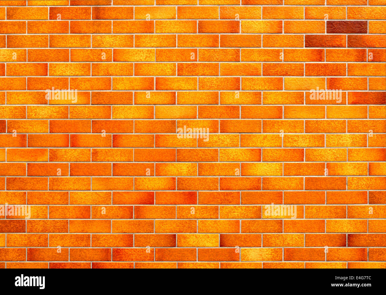 Orange geflieste Wand Stockfoto