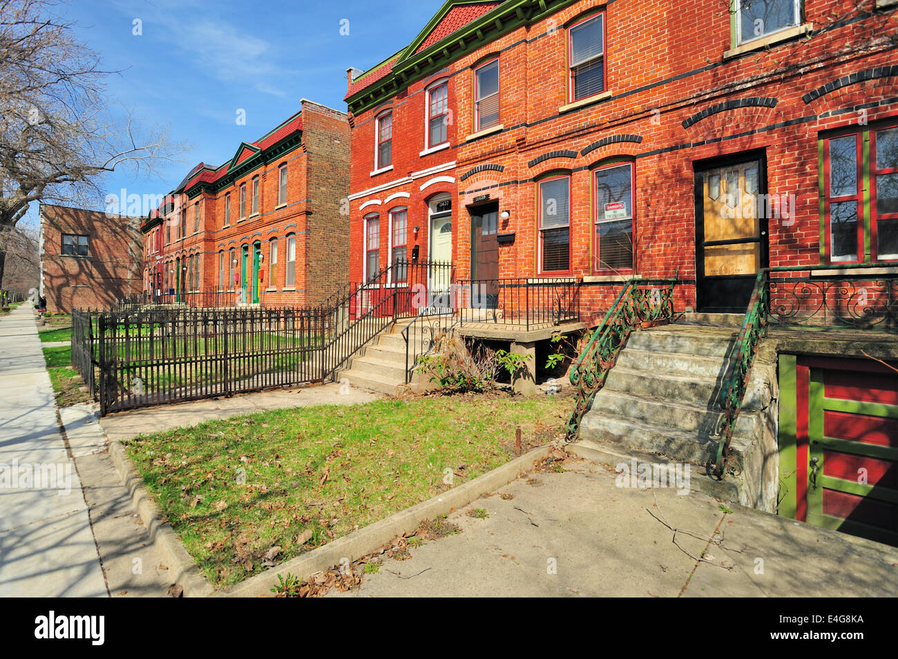 USA-Illinois-Chicago-Pullman Nachbarschaft bezeichnet eine offizielle Altstadt. Stockfoto