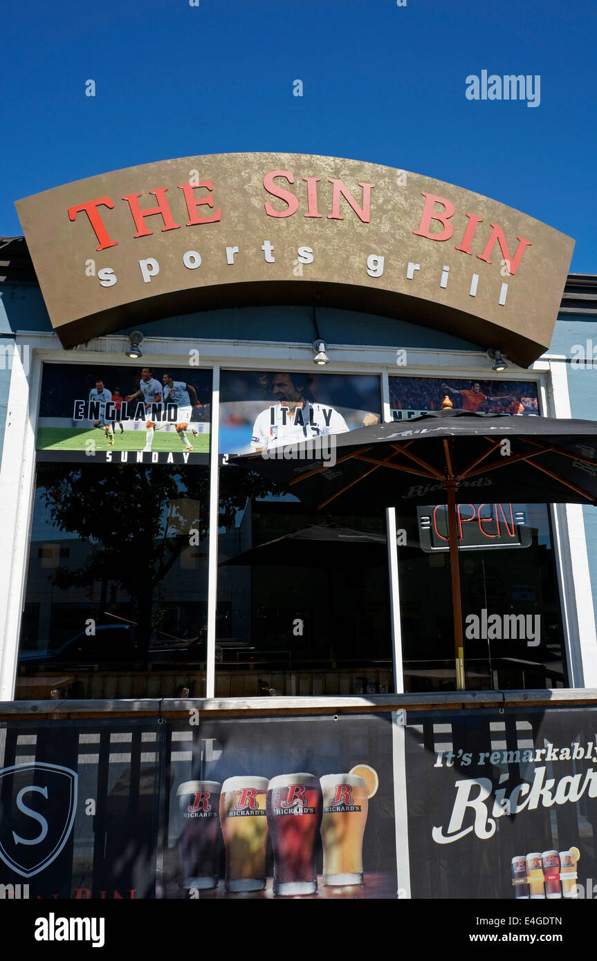 Die Sin Bin Sportgrill in Vancouver, BC, Kanada Stockfoto