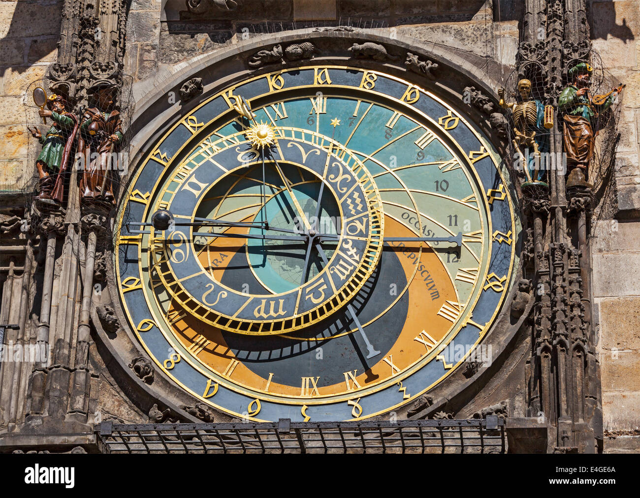 Astronomische Uhr am Rathaus. Prag, Tschechische Republik Stockfoto