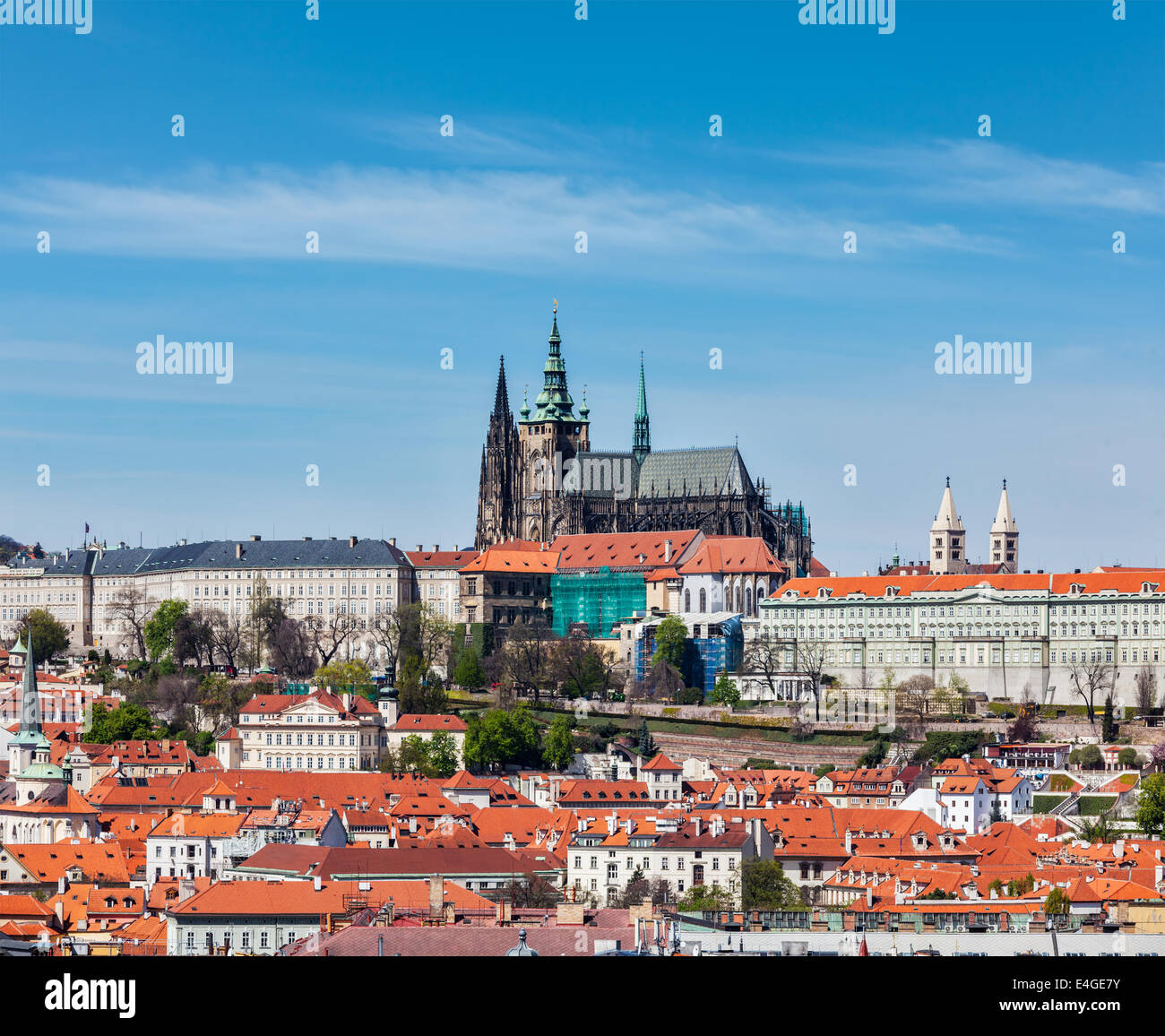 VEW Hradchany: Saint Vitus (St. Vitt) Dom und die Prager Burg. Prag, Tschechische Republik Stockfoto