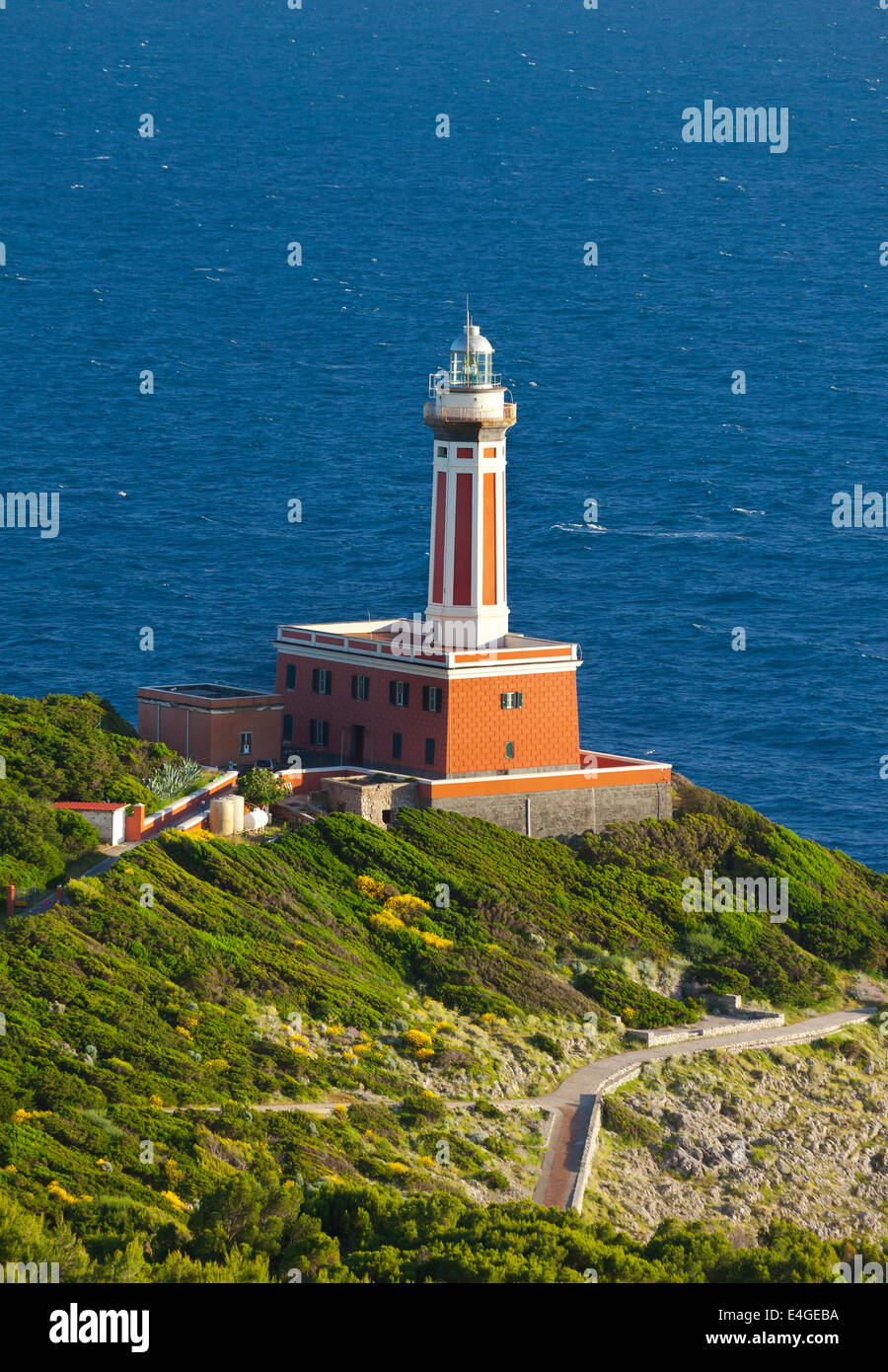 Leuchtturm "Faro di Punta Carena", Anacapri, Insel Capri, Italien. Stockfoto