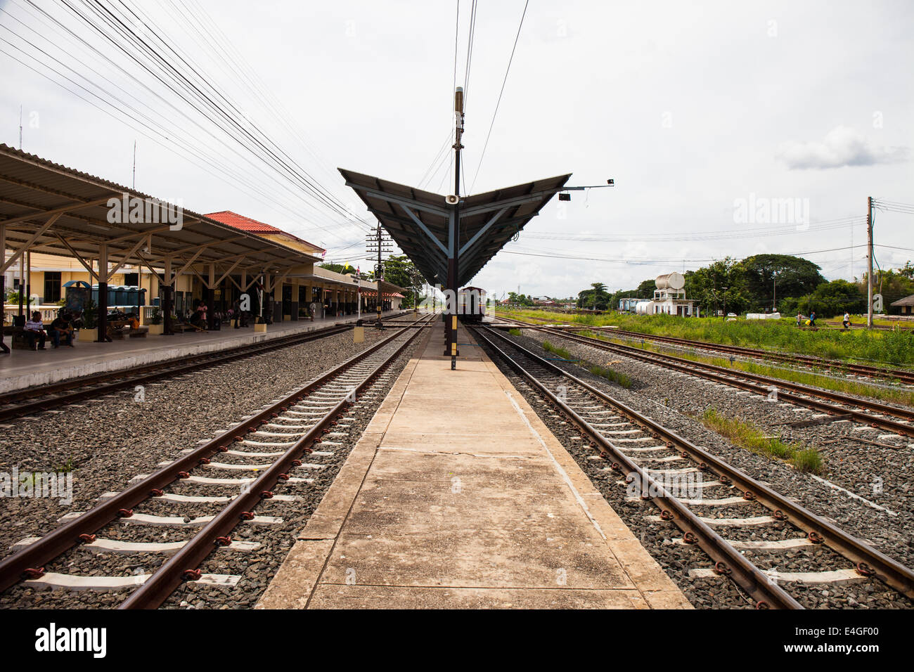 Closeup Unterbrechung und Aussetzung Rollensystem des Diesel-Zug Stockfoto