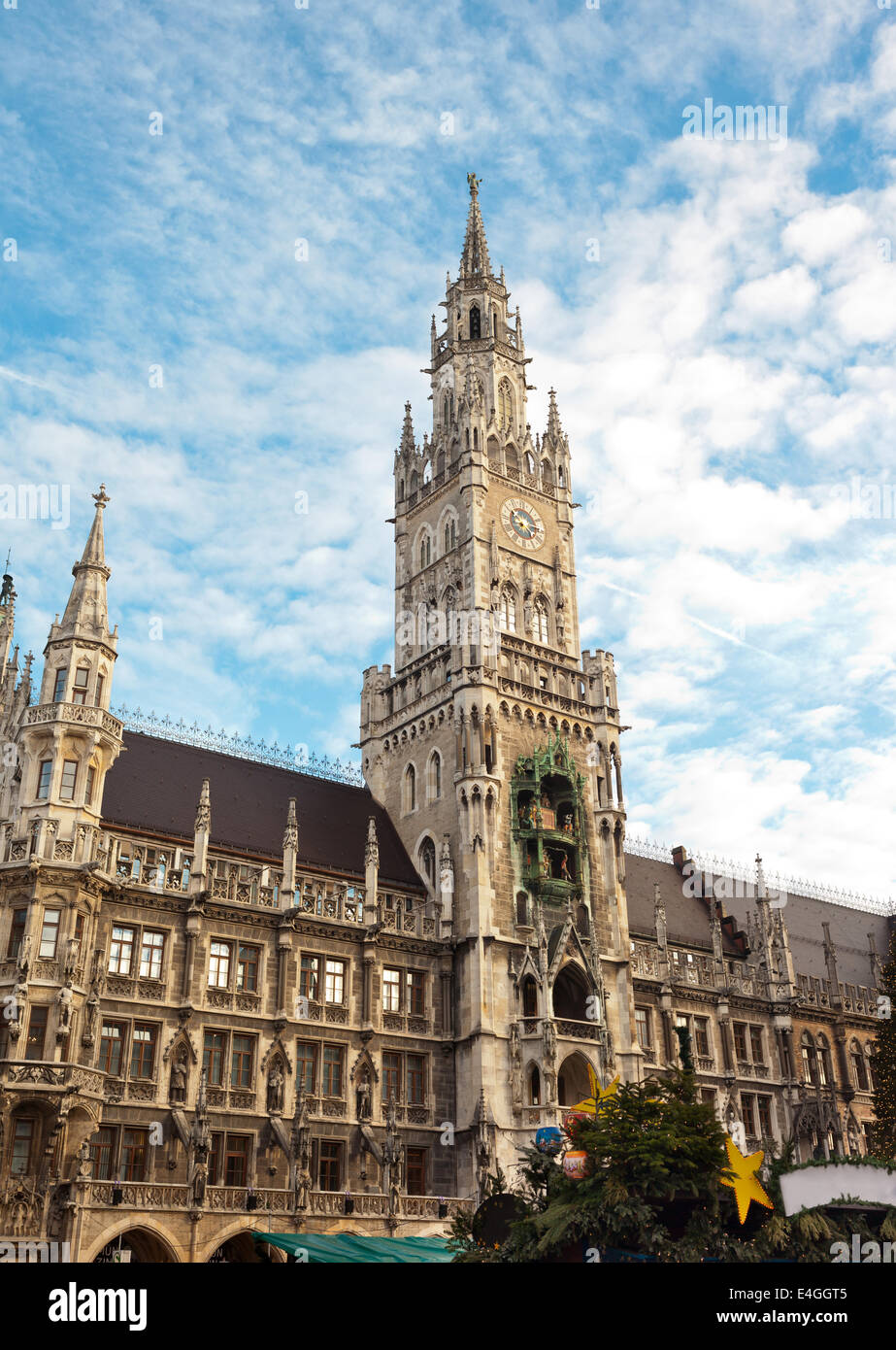 Neues Rathaus am Marienplatz, München Stockfoto