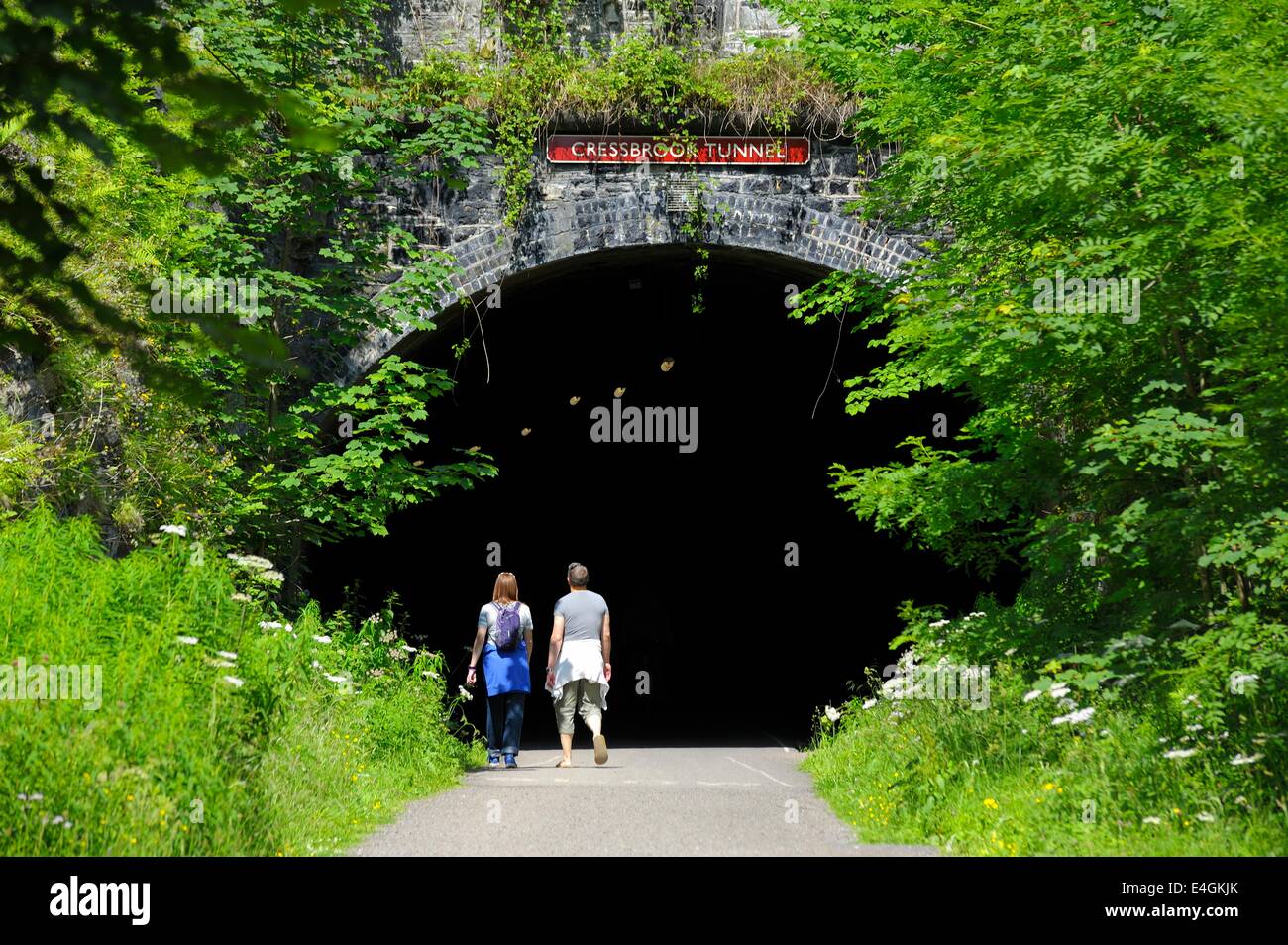 Der Eingang zu den Cressbrook-Tunnel auf der monsal trail Derbyshire England uk Stockfoto