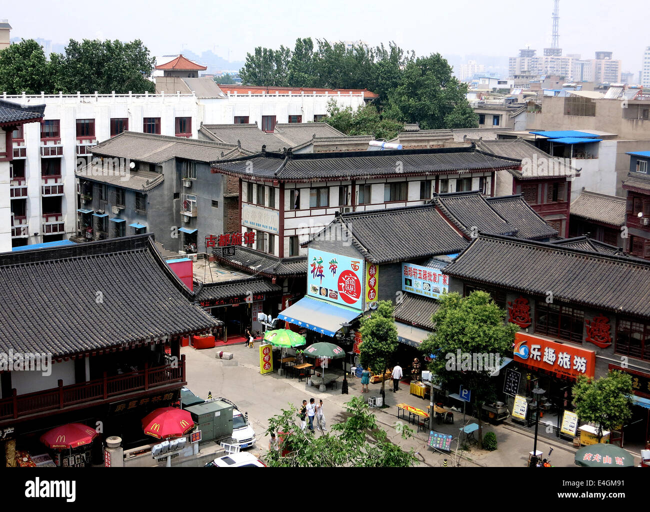Luftaufnahme des Herzens der Stadt Xi aus dem Drum Tower-China Stockfoto