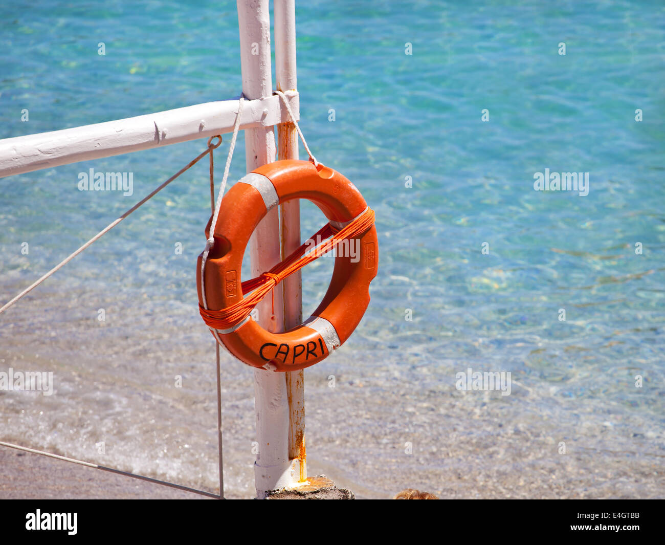 Aussicht auf ein Lebensretter am Strand wie das Konzept der Rettung Stockfoto