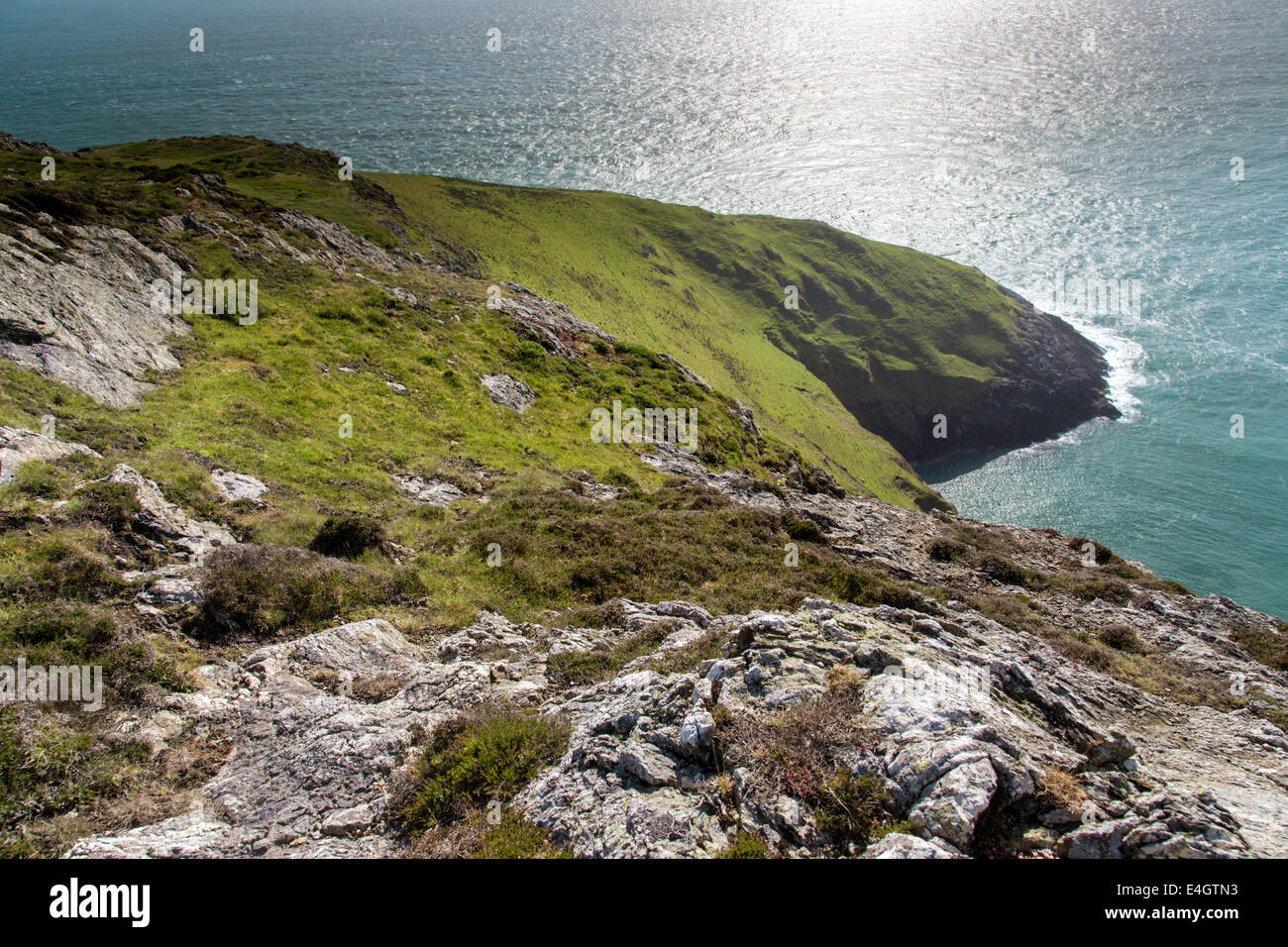 Die zerklüftete Küste der Halbinsel Llyn bei Braich y Noddfa, North Wales, UK Stockfoto