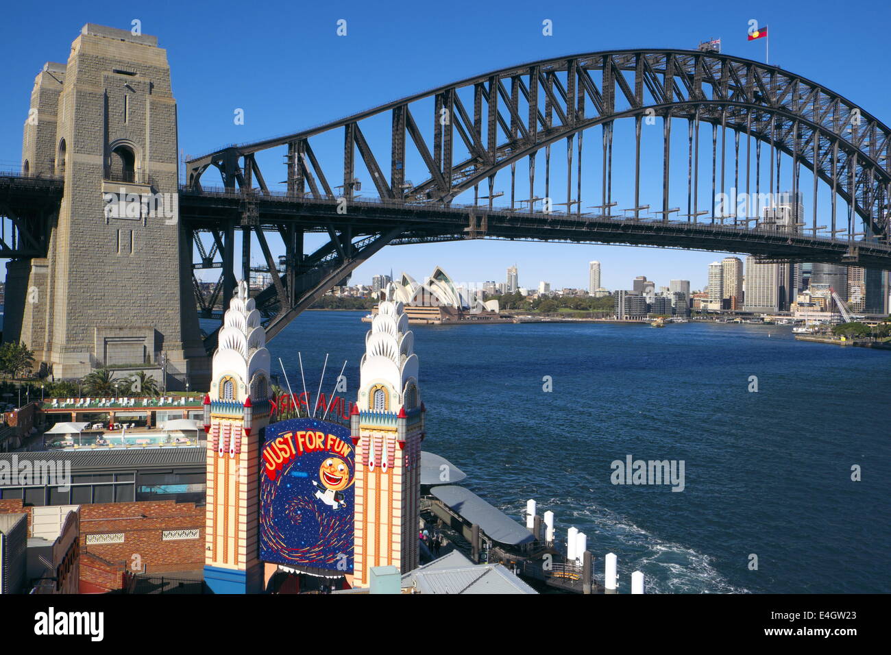 Lunapark, Sydney Unterhaltung und Fahrt Park in Milsons Point, Sydney, New-South.Wales, Australien Stockfoto