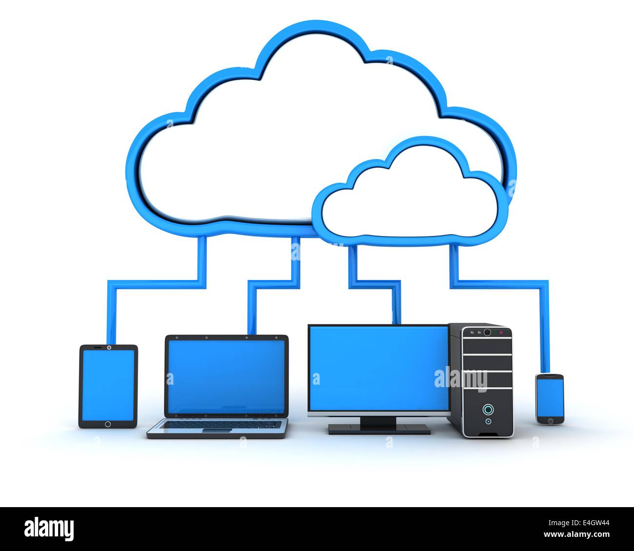 Abstrakte Cloud-Speicher (durchgeführt in 3d) Stockfoto
