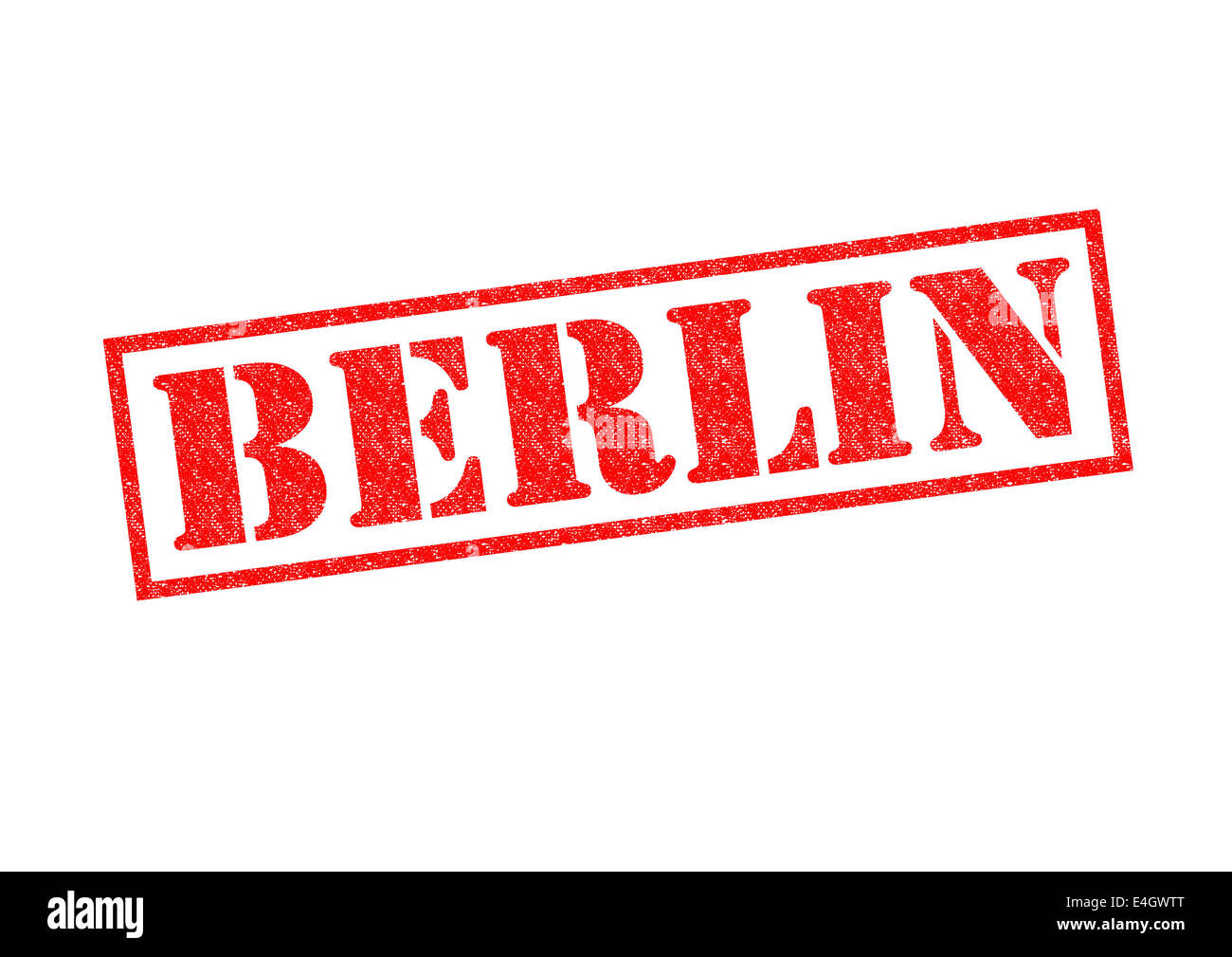 BERLIN-Stempel auf einem weißen Hintergrund. Stockfoto
