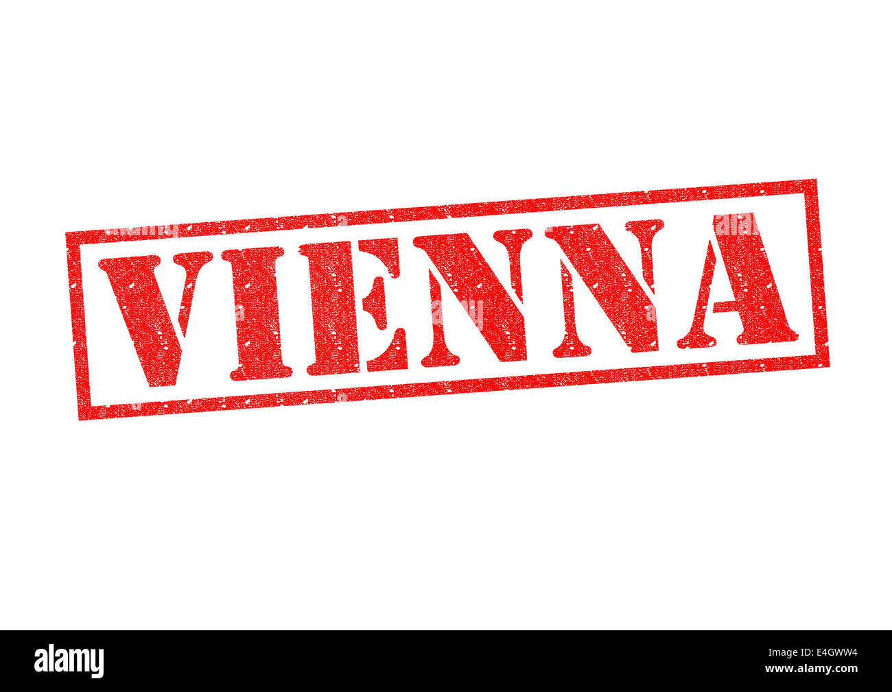 Wien-Stempel auf einem weißen Hintergrund. Stockfoto