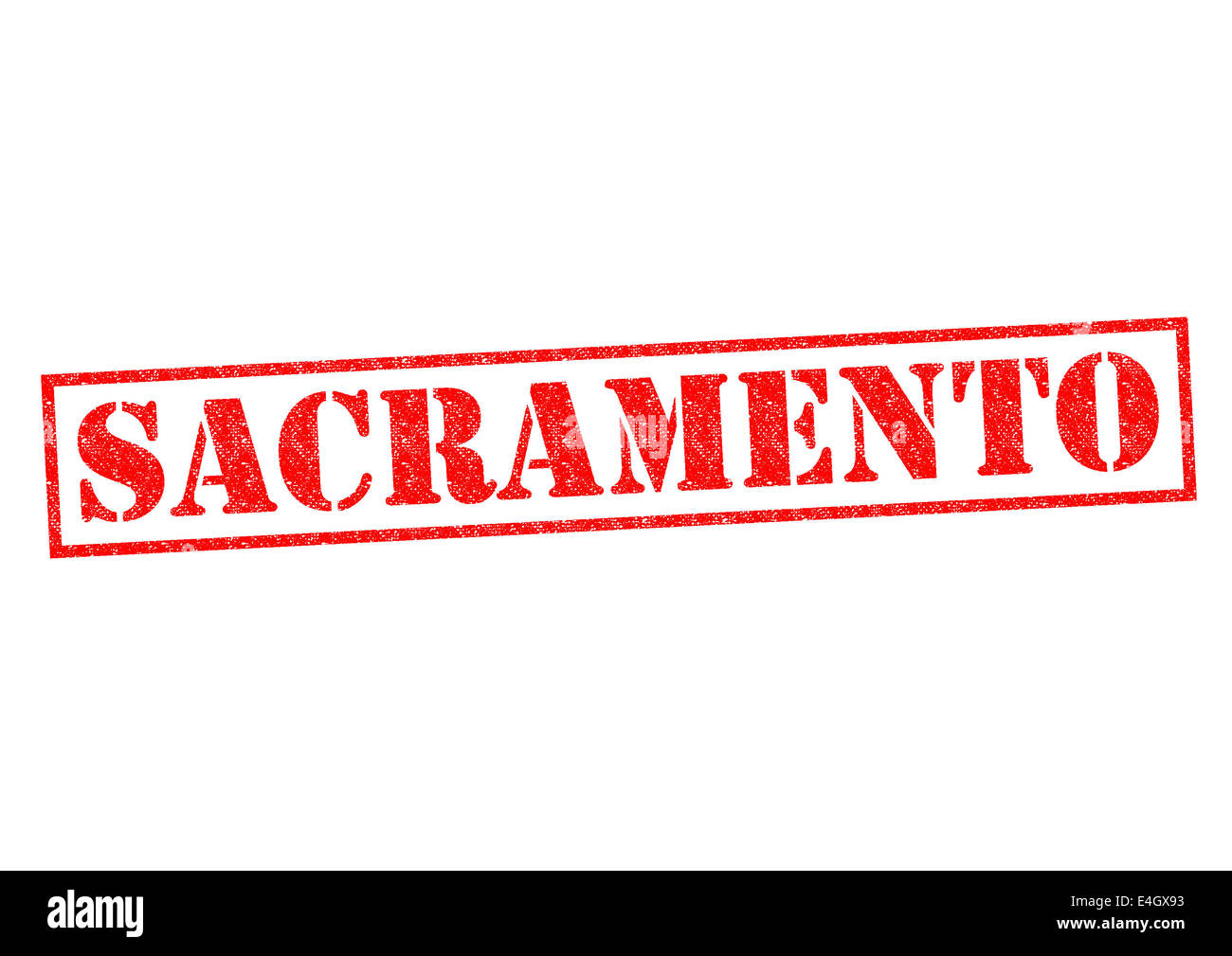 SACRAMENTO-Stempel auf einem weißen Hintergrund. Stockfoto