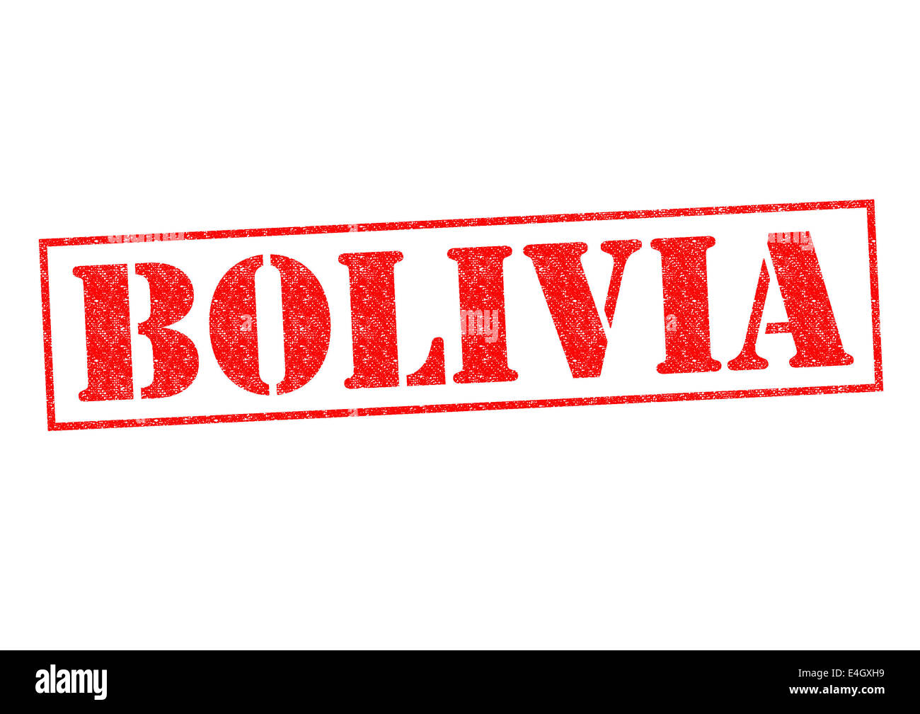 Bolivien-Stempel auf einem weißen Hintergrund. Stockfoto