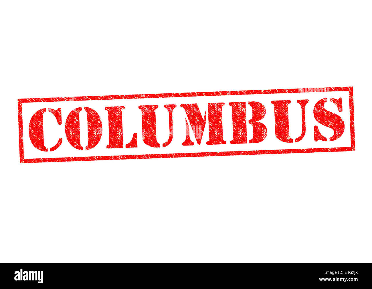 COLUMBUS-Stempel auf einem weißen Hintergrund. Stockfoto