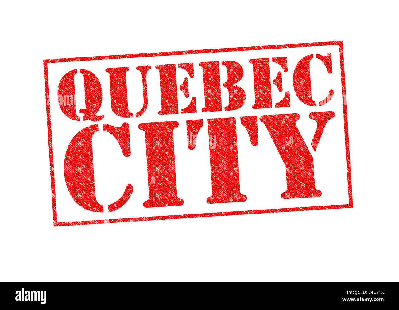 QUEBEC Stadt-Stempel auf einem weißen Hintergrund. Stockfoto