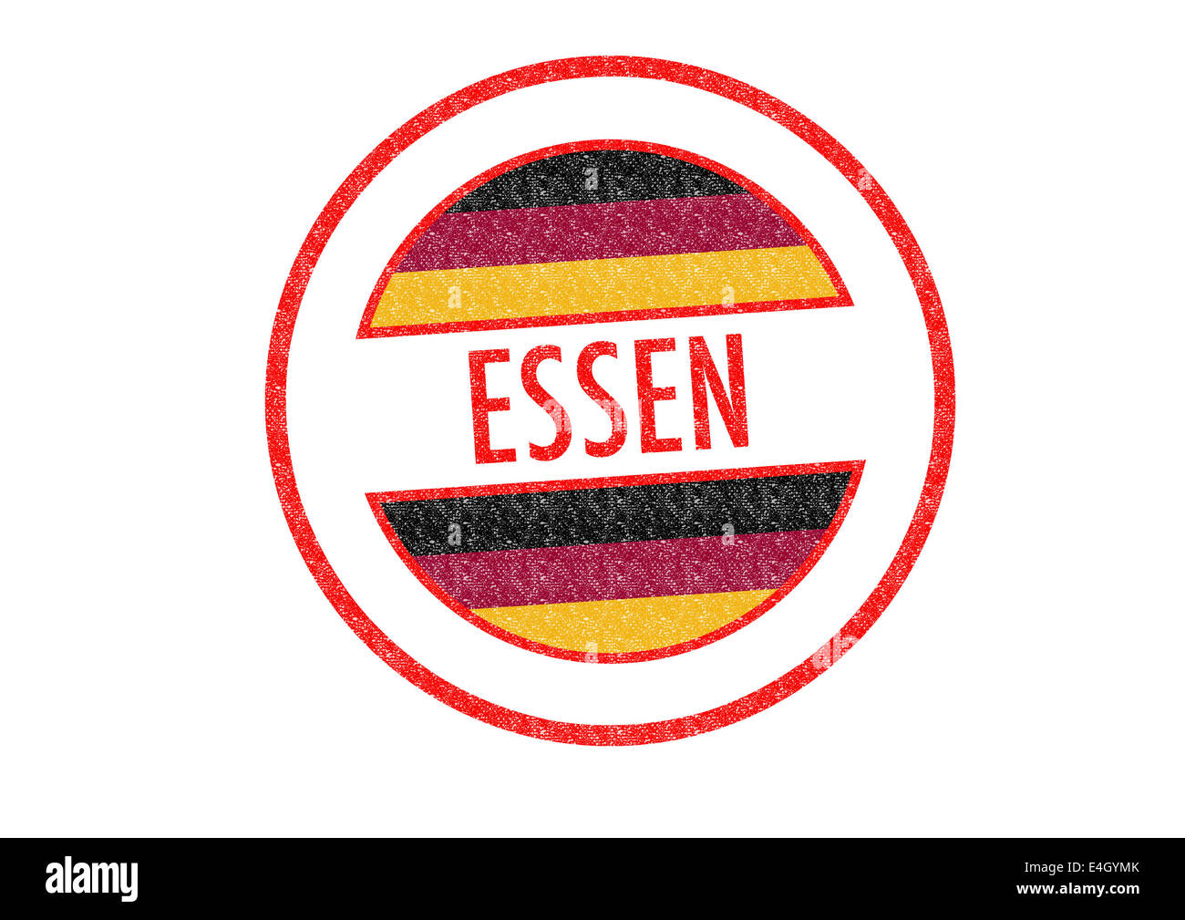 Reisepass-Stil ESSEN Stempel auf einem weißen Hintergrund. Stockfoto