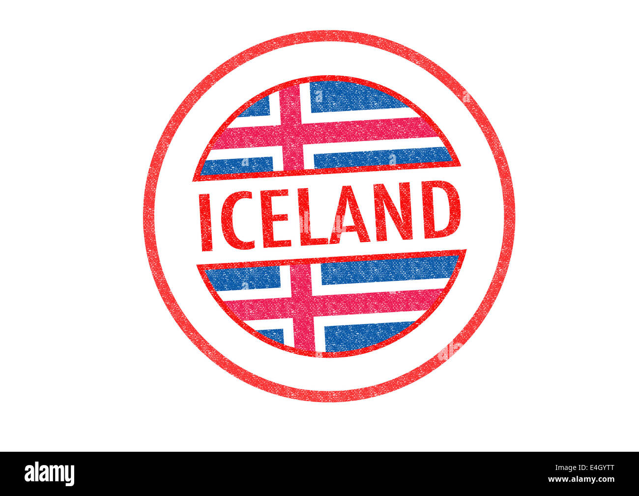 Reisepass-Stil Island Stempel auf einem weißen Hintergrund. Stockfoto