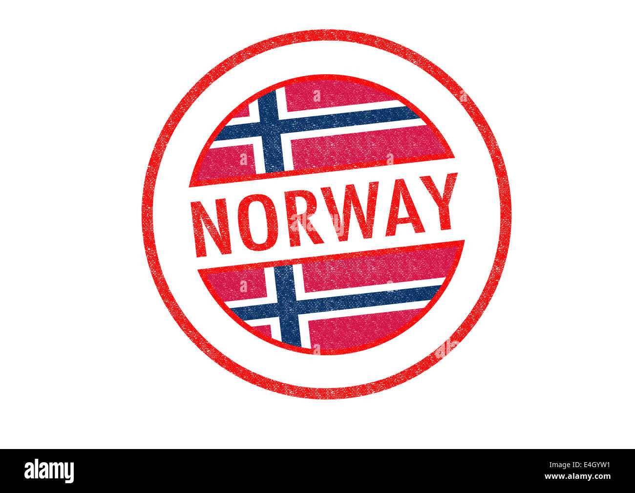 Reisepass-Stil Norwegen Stempel auf einem weißen Hintergrund. Stockfoto