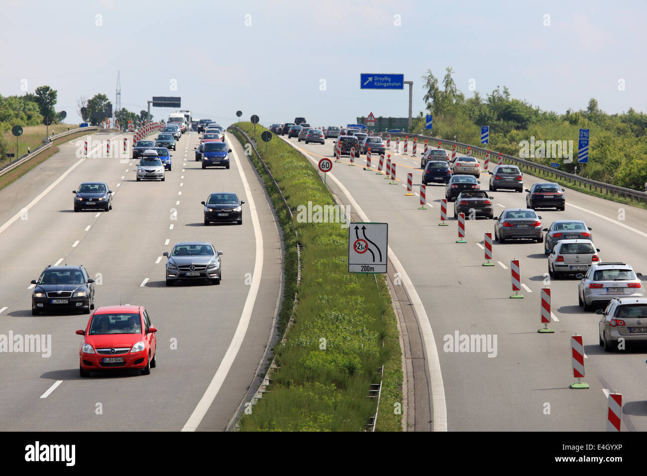 Stau auf deutschen Autobahnen (Autobahn) Stockfoto
