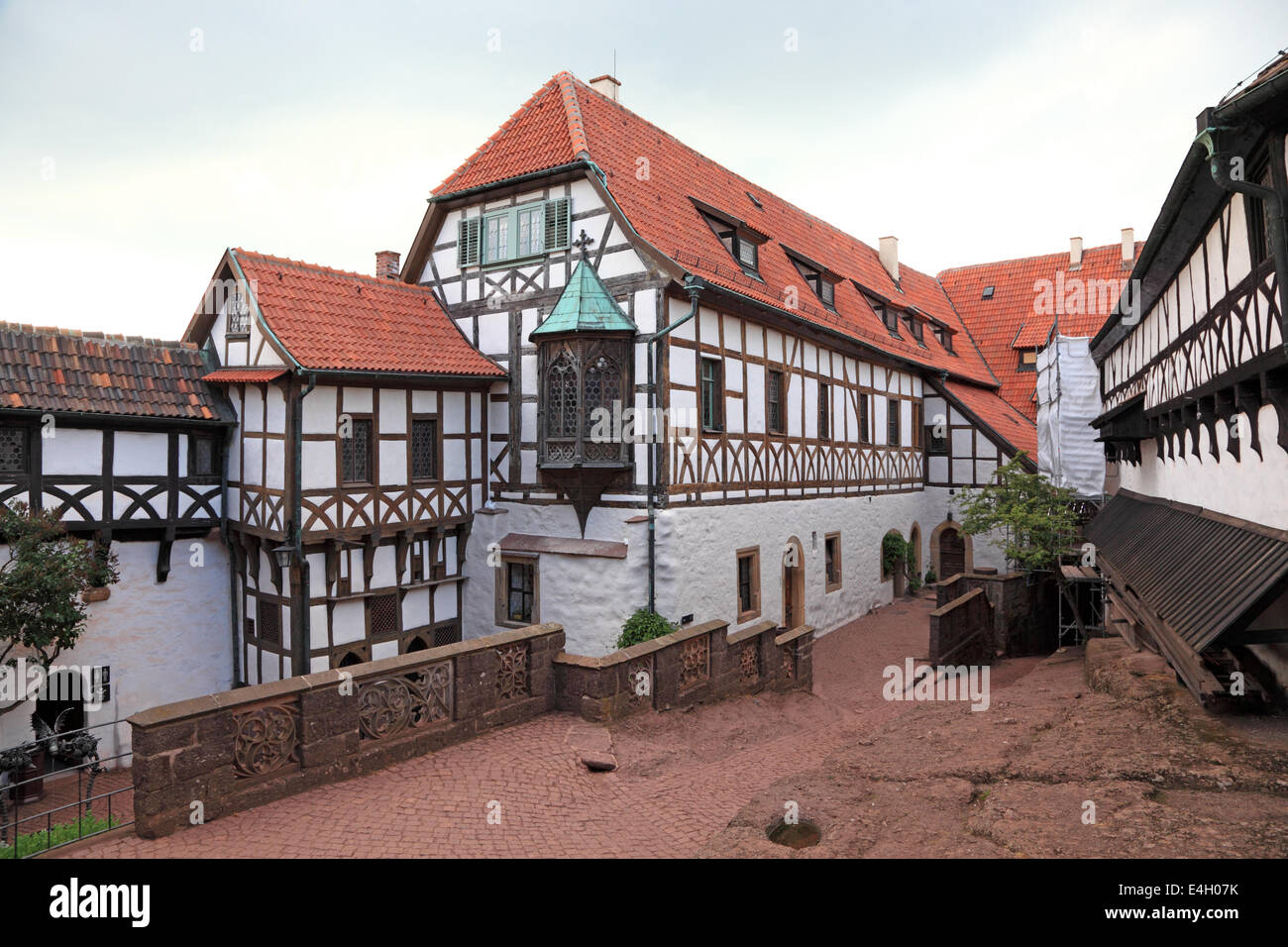 Halbe Fachwerkhaus auf der Wartburg in Thüringen, Deutschland Stockfoto